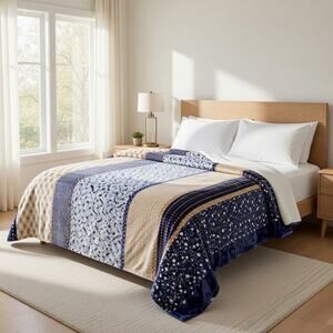 Cozy Queen Size Blanket - Plush & Warm with Vibrant Colors, Floral